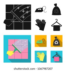 Cleaning and maid black, flat icons in set collection for design. Equipment for cleaning vector symbol stock web illustration.