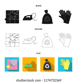 Cleaning and maid cartoon icons in set collection for design. Equipment for cleaning vector symbol stock web illustration.
