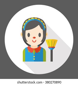 cleaning Maid flat icon