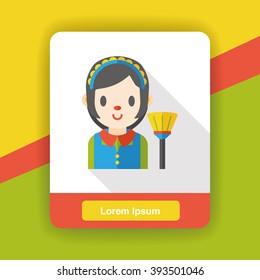 cleaning Maid flat icon