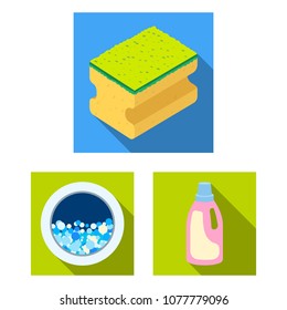Cleaning and maid flat icons in set collection for design. Equipment for cleaning vector symbol stock web illustration.
