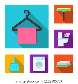Cleaning and maid flat icons in set collection for design. Equipment for cleaning vector symbol stock web illustration.