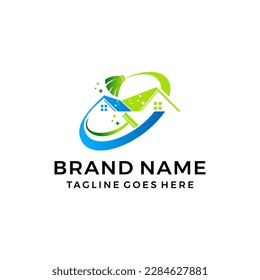 Cleaning and maintenance house logo template