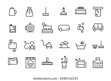 Cleaning and Maintenance Icons Pack on Housing and Communal Services Cleaning Service Icon Collection.