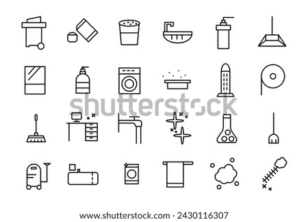 Cleaning and Maintenance Icons Pack on Housing and Communal Services Cleaning Service Icon Collection.