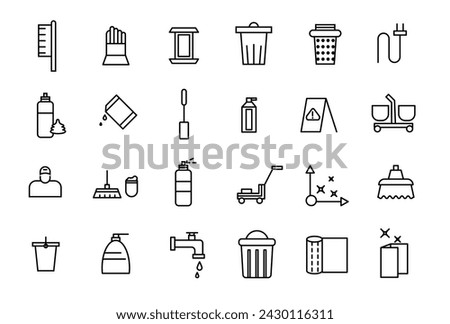 Cleaning and Maintenance Icons Pack on Housing and Communal Services Cleaning Service Icon Collection.