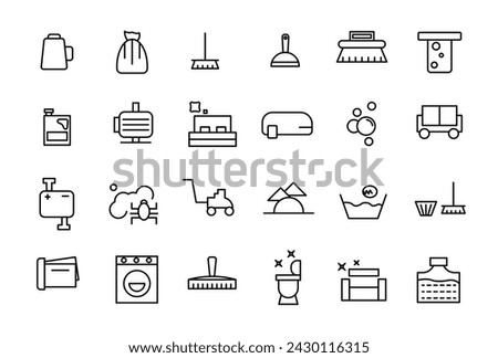 Cleaning and Maintenance Icons Pack on Housing and Communal Services Cleaning Service Icon Collection.