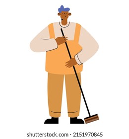 cleaning man profession icon isolated