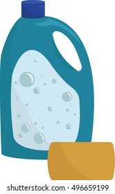 Cleaning Materials - Vector Illustration