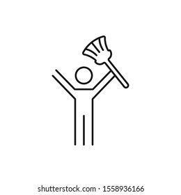 Cleaning - minimal line web icon. simple vector illustration. concept for infographic, website or app.