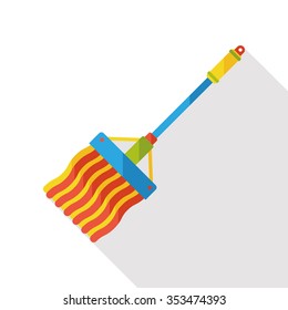 cleaning mop flat icon