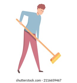 Cleaning with mop icon cartoon vector. Cleaner company. House service