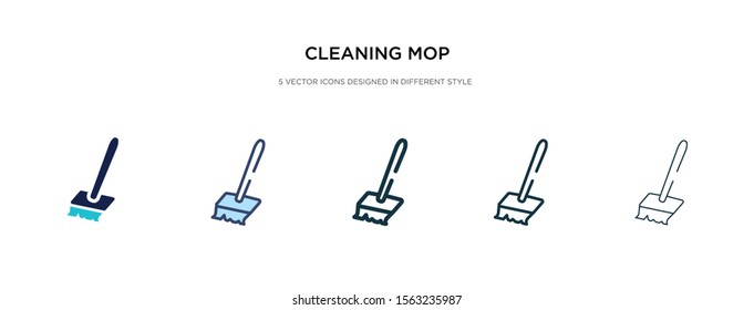 cleaning mop icon in different style vector illustration. two colored and black cleaning mop vector icons designed in filled, outline, line and stroke style can be used for web, mobile, ui