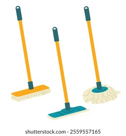 Cleaning mop icon. Flat illustration of cleaning mop vector