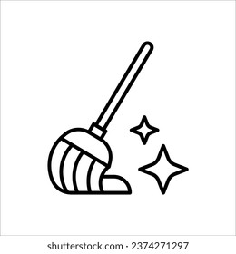 Mop Icon In Black and White 24592624 Vector Art at Vecteezy