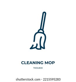 Cleaning mop icon. Linear vector illustration from toolbox collection. Outline cleaning mop icon vector. Thin line symbol for use on web and mobile apps, logo, print media.