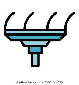 Cleaning mop icon outline vector. Auto washer. Clean window color flat
