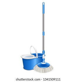 Cleaning mop icon. Realistic illustration of cleaning mop vector icon for web design isolated on white background