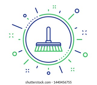 Cleaning mop line icon. Sweep or Wash a floor symbol. Washing Housekeeping equipment sign. Quality design elements. Technology cleaning mop button. Editable stroke. Vector