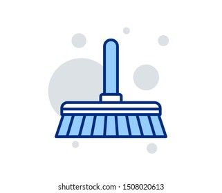 Cleaning mop line icon. Sweep or Wash a floor symbol. Washing Housekeeping equipment sign. Linear design sign. Colorful cleaning mop icon. Vector