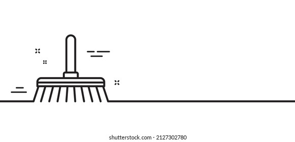 Cleaning mop line icon. Sweep or Wash a floor symbol. Washing Housekeeping equipment sign. Minimal line illustration background. Cleaning mop line icon pattern banner. Vector