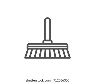 Cleaning mop line icon. Sweep or Wash a floor symbol. Washing Housekeeping equipment sign. Quality design element. Editable stroke. Vector