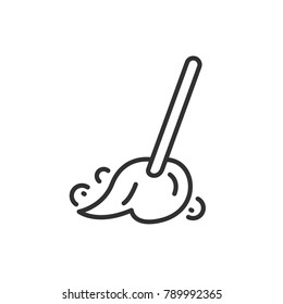 cleaning mop. linear icon. Line with Editable stroke