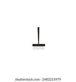  Cleaning mop simple logotype icon vector. Mop stick icon.  Washing housekeeping equipment sign. Glyph mops sign. Isolated icon suitable for web, infographics, interface and apps. Vector.