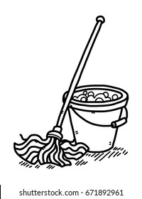 Mop Sketch Images Stock Photos Vectors Shutterstock Mop drawing from berserk on. https www shutterstock com image vector cleaning mop water bucket cartoon vector 671892961