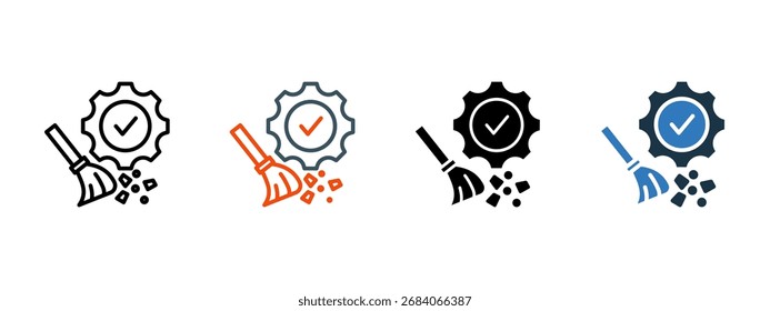 Cleaning multiple icon style vector illustration