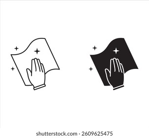 Cleaning napkin linear icon. Window cleaning cloth. Thin line illustration. Surface cleaning, disinfection. For your website, logo, app, UI design. Vector illustration, isolated on white background.
