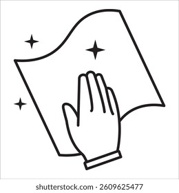 Cleaning napkin linear icon. Window cleaning cloth. Thin line illustration. Surface cleaning, disinfection. For your website, logo, app, UI design. Vector illustration, isolated on white background.