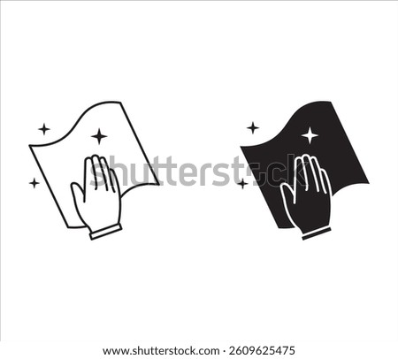 Cleaning napkin linear icon. Window cleaning cloth. Thin line illustration. Surface cleaning, disinfection. For your website, logo, app, UI design. Vector illustration, isolated on white background.