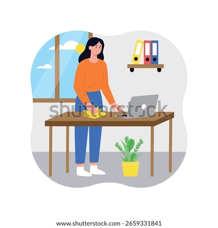 Cleaning office Vector illustration. EPS 10 file