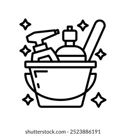 Cleaning Outline Icon, Vector illustration