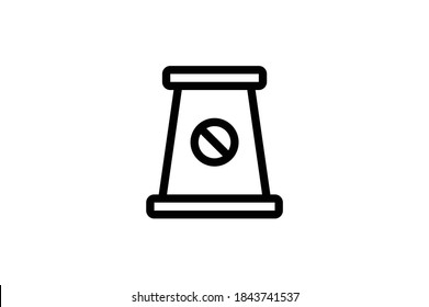 Cleaning Outline Icon - Warning Label 