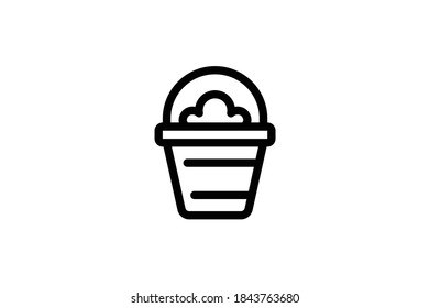 Cleaning Outline Icon - Washing Bucket