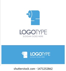 Cleaning, Paper, Tissue Blue Solid Logo with place for tagline. Vector Icon Template background