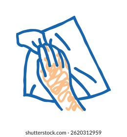 limpeza com papel toalha ícone doodle esboço vetor. limpeza com papel toalha sinal. símbolo isolado ilustração
