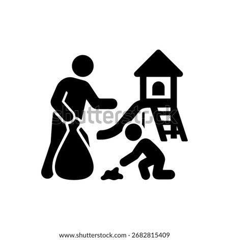 Cleaning Park Icon Isolated On White Background 
