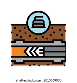 cleaning pipeline construction technology color icon vector. cleaning pipeline construction technology sign. isolated symbol illustration