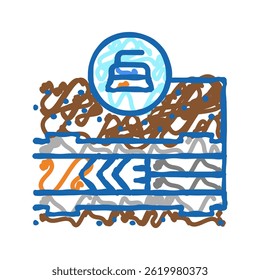 limpando o vetor de esboço de ícone de doodle da tecnologia de construção de tubulação. limpando o sinal da tecnologia de construção de tubulação. ilustração de símbolo isolado