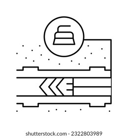 cleaning pipeline construction technology line icon vector. cleaning pipeline construction technology sign. isolated contour symbol black illustration