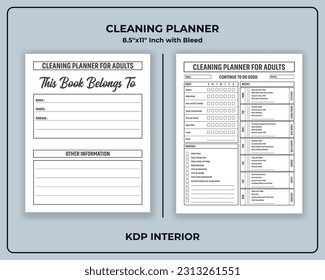 Cleaning Planner Notebook for Adults