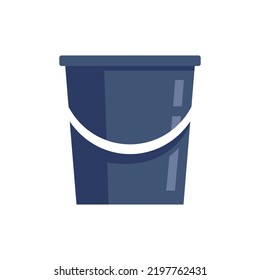 Cleaning Plastic Bucket Icon. Flat Illustration Of Cleaning Plastic Bucket Vector Icon Isolated On White Background
