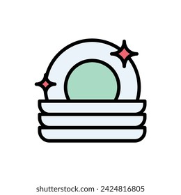 Cleaning Plate Icon Vector Illustration