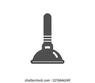Cleaning plunger icon. Ð¡leaning of pipe clogs symbol. Housekeeping equipment sign. Quality design element. Classic style icon. Vector
