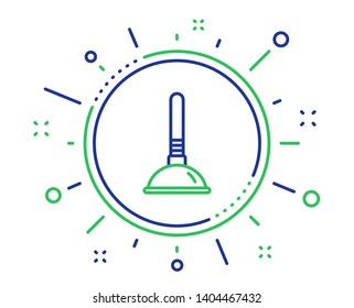 Cleaning plunger line icon. Ð¡leaning of pipe clogs symbol. Housekeeping equipment sign. Quality design elements. Technology plunger button. Editable stroke. Vector