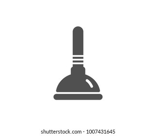 Cleaning plunger simple icon. Ð¡leaning of pipe clogs symbol. Housekeeping equipment sign. Quality design elements. Classic style. Vector