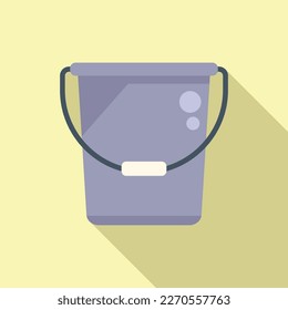 Cleaning pool bucket icon flat vector. Water swim. Sea summer